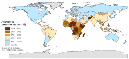 Part de la population ayant accès à l'eau potable en 2007